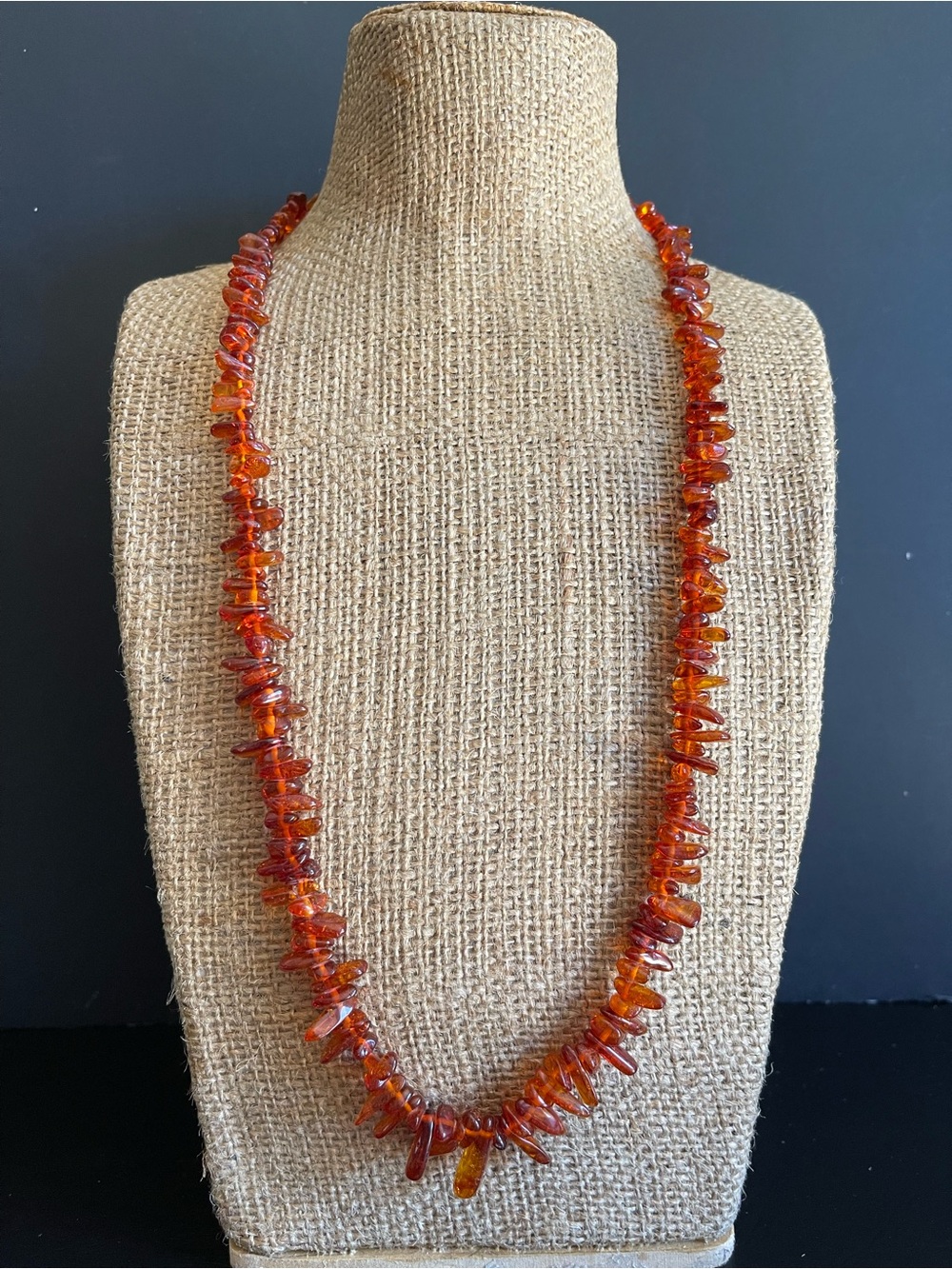Vintage genuine Amber beaded Necklace .
